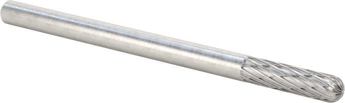 3/32" Çaplı Şaftlı Frez, Yuvarlak Silindir, Anma Numarası SC-61, Çift Kesimli Diş — Silindir, 3⁄32", 3⁄32"