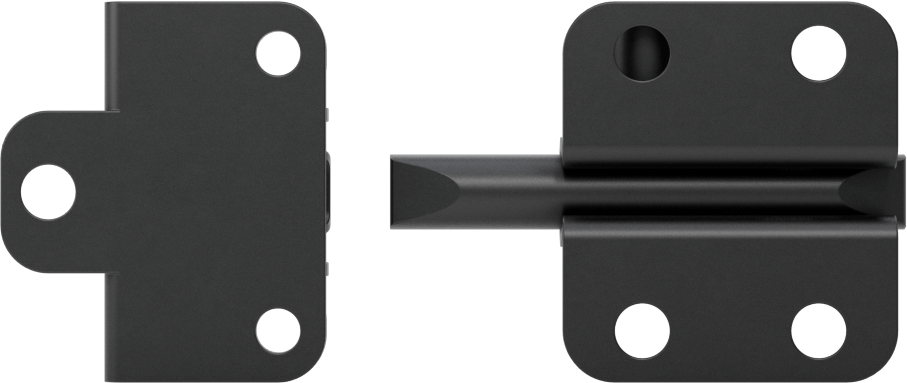 Kendinden Hizalamalı Kayar Cıvata Mandalı, Siyah Çinko Kaplamalı Çelik, 1-1/2" Yükseklik x 1-5/16" Genişlik