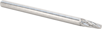 1/8" Çaplı Şaftlı Karbür Freze Ucu, Sivri Konik, Ticaret No.