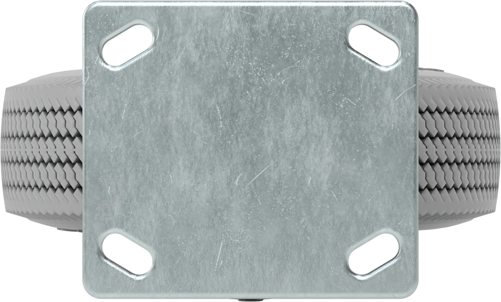 4-1/2" x 4" Plakalı Tekerlek, Sabit, 8" Çapında Gri Kauçuk Pnömatik Tekerlekli