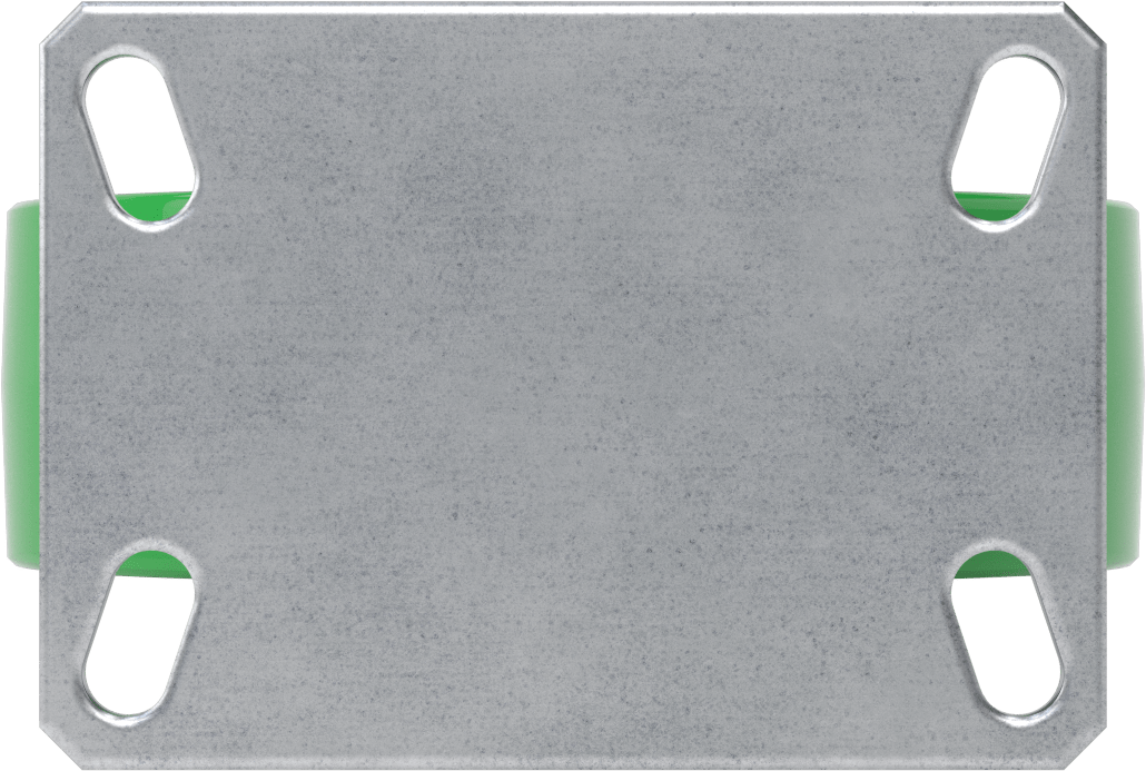 6-1/4" x 4-1/2" Plakalı Viking Tekerlek, 8 inç Çapında Poliüretan Tekerlekli Sabit