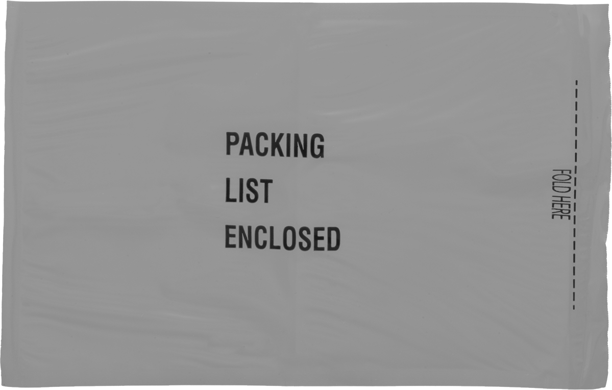 Paket Fişi Kılıfı, Açık Uçlu, Paket Listesi Ekteki Mesaj, 8" x 5-1/4"