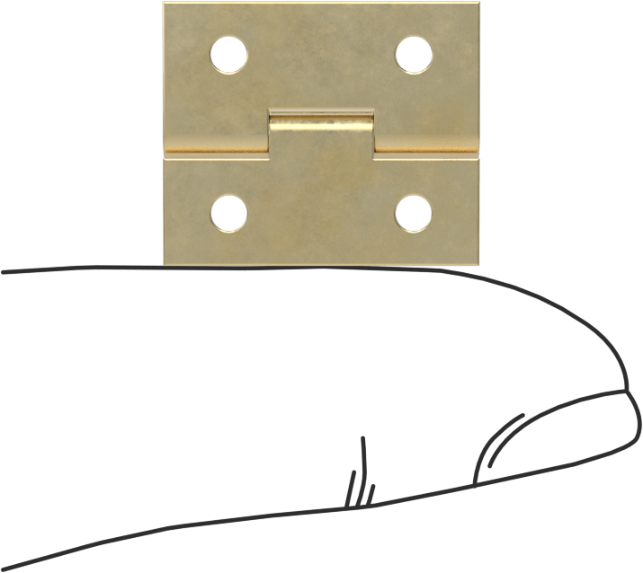 Delikli Yüzeye Montaj Menteşesi, Pirinç, Çıkarılamayan Pim, 3/4" x 5/16" Kapı Kanadı
