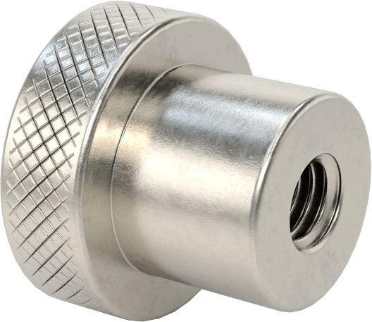 303 Paslanmaz Çelik Tırtıllı Düğme, M6 x 1 mm Dişli Delikli, 19 mm Baş Çapı