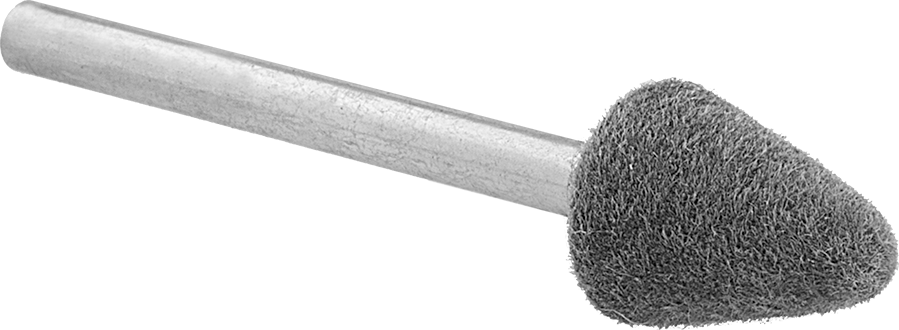 Yumuşak Metaller ve Ametaller için Dağınıklık Yaratmayan Parlatma Bobileri, Yumuşak ve Metal Olmayan Malzemeler için, Yuvarlak Uçlu Konik, 3/8" Baş Çapı