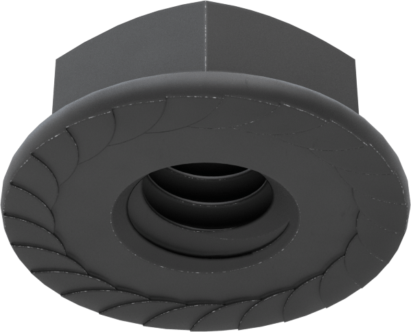 Yüksek Mukavemetli Çelik Tırtıklı Flanşlı Somun, Sınıf 8, 1/4"-20 Diş Boyutu