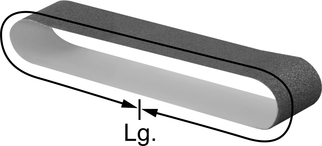 Yastıklı Zımpara Bandı, Parlak Yüzey için, 1/2" Genişlik x 12" Uzunluk