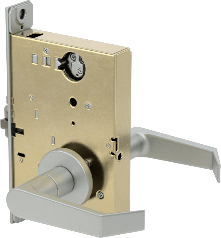 Kaldırmaya Dayanıklı Yoğun Trafikli Kapı Kolu, Kendinden Kilitlenen, Schlage L9000, C Yiv, Krom
