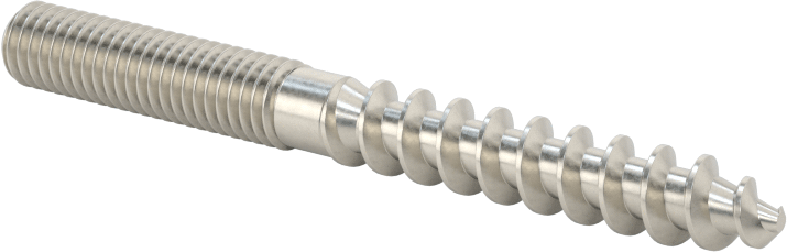 316 Paslanmaz Çelik Ahşap Vida Dişli Saplamalar, M5 x 0.8 mm Saplı M5 Ahşap Vida, 50 mm Uzunluk