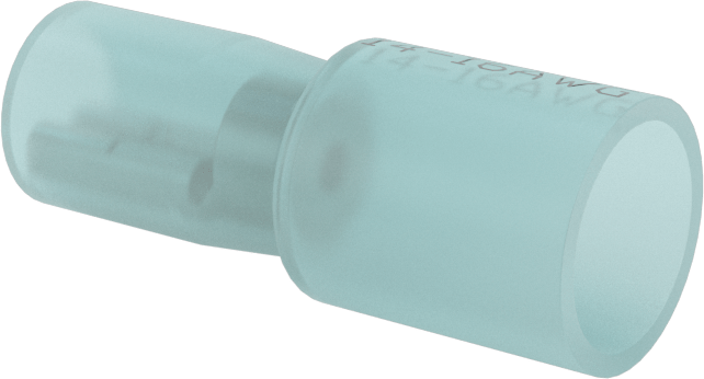 Tamamen Yalıtımlı Isıyla Daralan Faston Terminaller, Dişli, 16-14 AWG için, 0.11" Genişlik x 0.02" Kalınlık Tırnak, Mavi