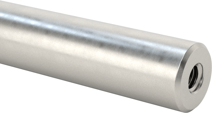 Dişli Doğrusal Hareket Mili, Dişli x Düz Uç, 1050 Karbon Çelik, 3/8" Çap, 6 inç Uzunluk
