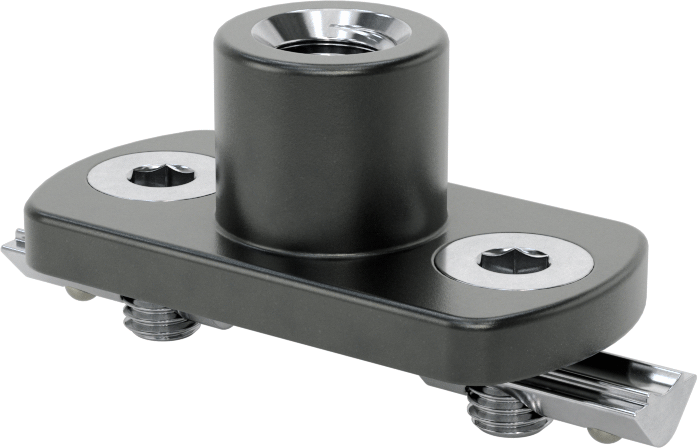 T-Yivli Çerçeveleme için M12 Dişli Montaj Tabanı — Çelik, M12 × 1.75mm, M8