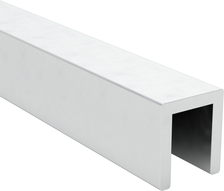 İtmeli Kenar Çıtası, Alüminyum, 1/4" İç Genişlik, 7/16" Dış Yükseklik, 3 Fit Uzunluk