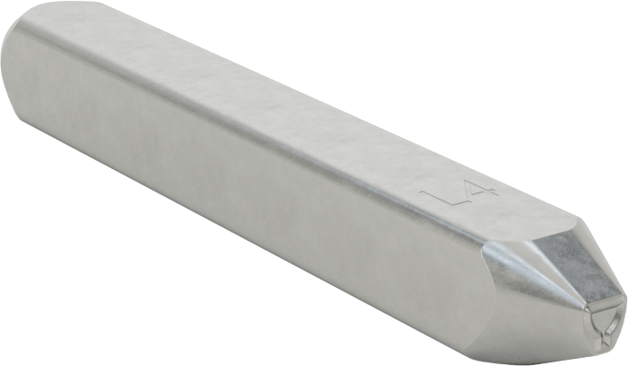 Denetim Sembolü Çelik Damga, Sembol L4, 1/8" Karakter Yüksekliği