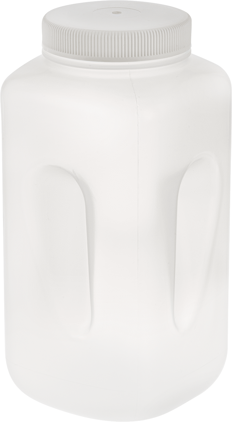 Kavanoz, Polipropilen Plastik, 1 Galon/3775 ml Kapasite, 5-5/8" Genişlik — Plastic, Polypropylene, 11 1⁄2", Beyaz