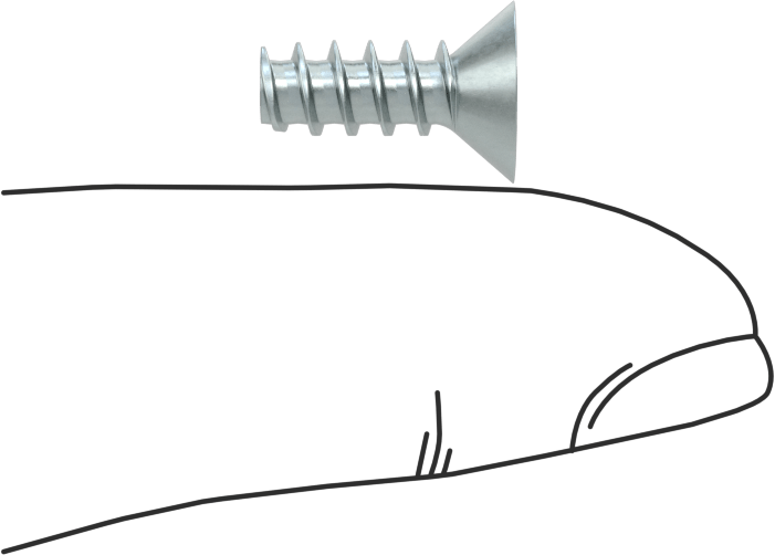 Plastik için Çelik Havşa Başlı Diş Açıcı Vidalar, Phillips, Çinko Kaplamalı, 10 Numaralı Vida Boyutu, 1/2" Uzunluk