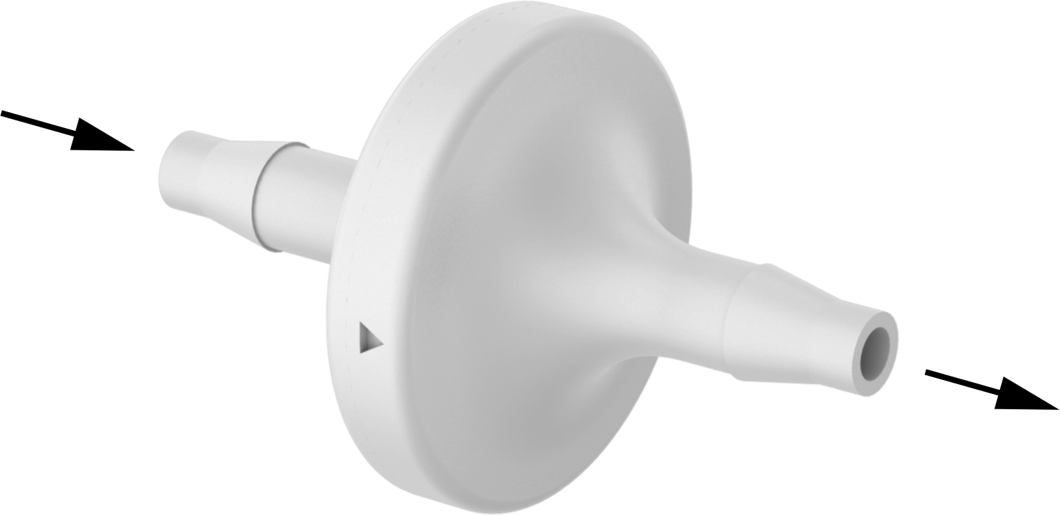 Çekvalf, Yüksek Çevrimli, Polipropilen Gövde, Tırnaklı, 1/8" Boru İç Çapı için — Plastic, Polypropylene, 0.5 psi, Hava, Su
