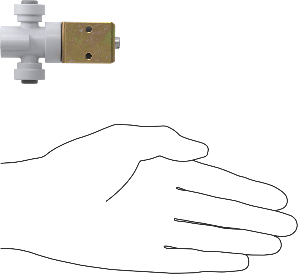 Tak-Çalıştır Bağlantı Parçalı Solenoid Valf, Yiyecek ve İçecek için, 24V DC, 1/4" Boru Dış Çapı, 40 Maksimum PSI