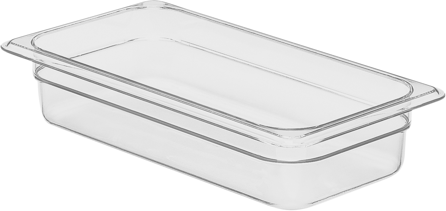 Yiyecek ve İçecek için Plastik Saklama Kabı, 80 FL oz Kapasite, 12-3/4" x 6-7/8" x 2-1/2"
