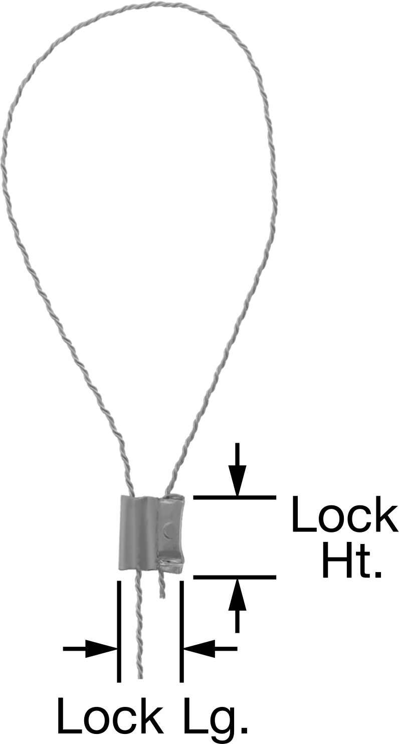 Tel Kurcalanmayı Gösteren Mühürler, Alüminyum 15/32" x 3/8" Kilit, Galvanizli Çelik Tel, 8" Açık Uzunluk