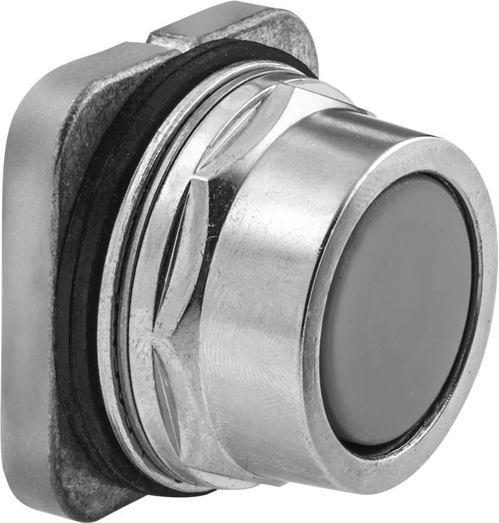 30 mm Panele Monte Metal Aktüatör, Gömme Basma Düğmesi, Anlık, NEMA 4 — 1 3⁄16", 30 mm, 120V AC, 24V DC, Anlık