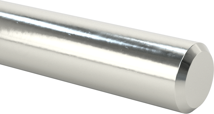 Dar Toleranslı Mil, Ultra Düz, Döner, 1045 Karbon Çelik, 1/2" Çap, 6 inç Uzunluk