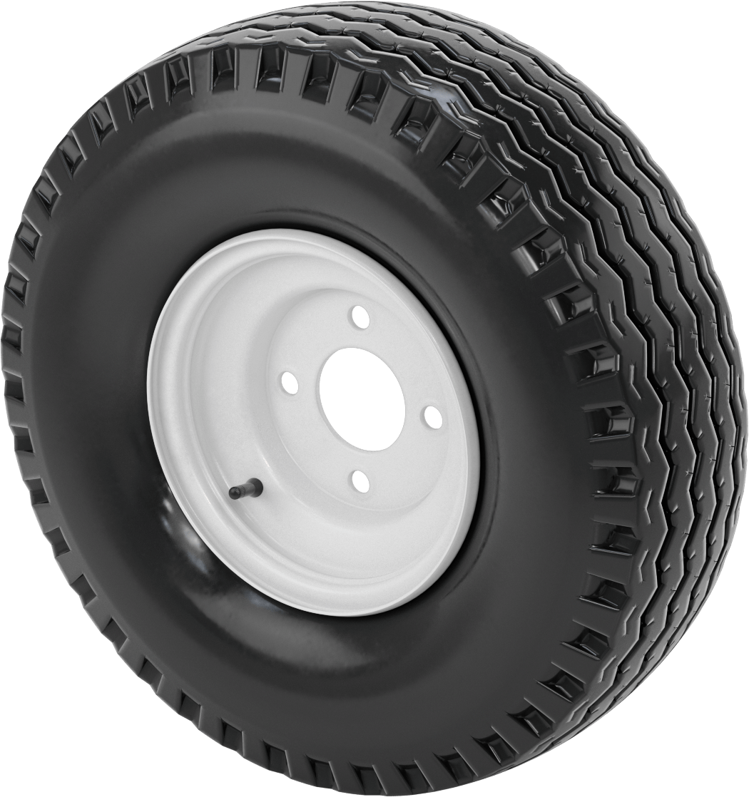 Otoyol Kullanımı için Çelik Göbekli Pnömatik Römork Tekerleği, 4 Montaj Deliği, 18-1/8" Çap x 5-13/16" Genişlik — 18 1⁄8", 5.70/5.00-8, 4