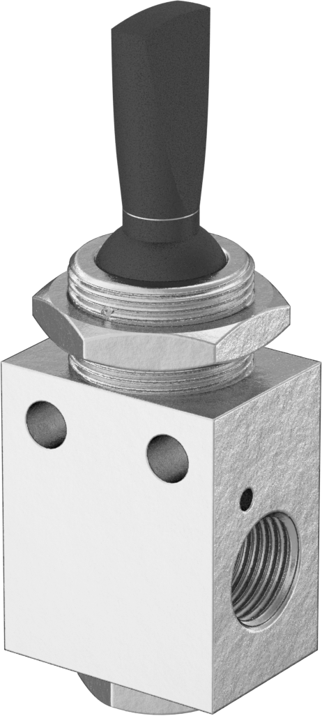 Hava Yön Kontrol Vanası, Egzoz Kapatmalı, El Geri Dönüş, 1/8 NPT, 7.5 scfm
