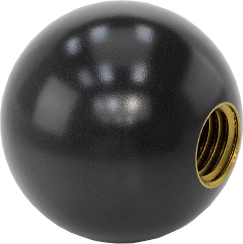 Siyah Polipropilen Top Topuz, M10 x 1.5 mm Dişli Delikli, 32 mm Baş Çapı