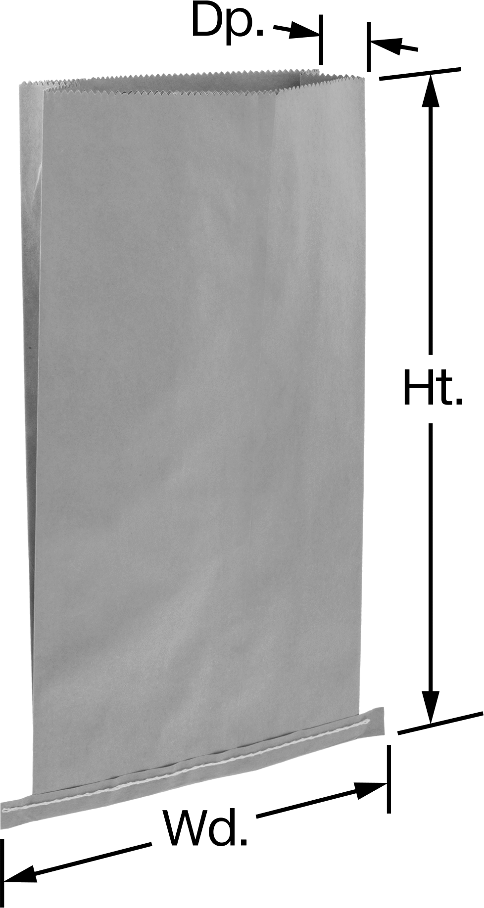 Kıvrımlı Kağıt Torba, 17" Genişlik x 38" Yükseklik x 5" Derinlik