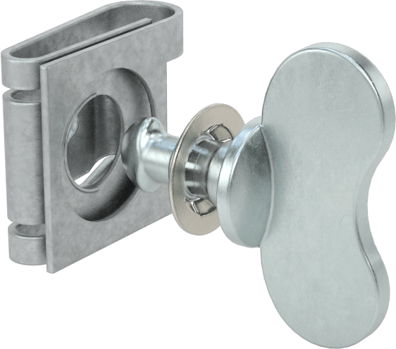 Çinko Kaplı Çelik Çeyrek Dönüşlü Sabit Panel Vidası, Klipsli Somunlu, Kanat Başlığı, 0.02"-0.114" iç kalınlık için