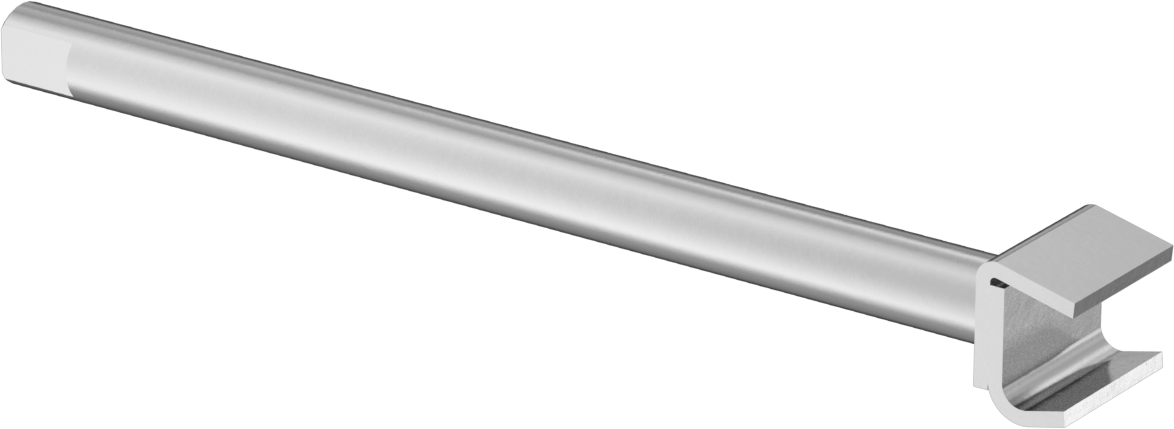 Konveyör Kılavuzu için Paslanmaz Çelik Kelepçeli 7" Uzunlukta Katı Montaj Çubuğu — Montaj Çubuğu, 1⁄2", 7"