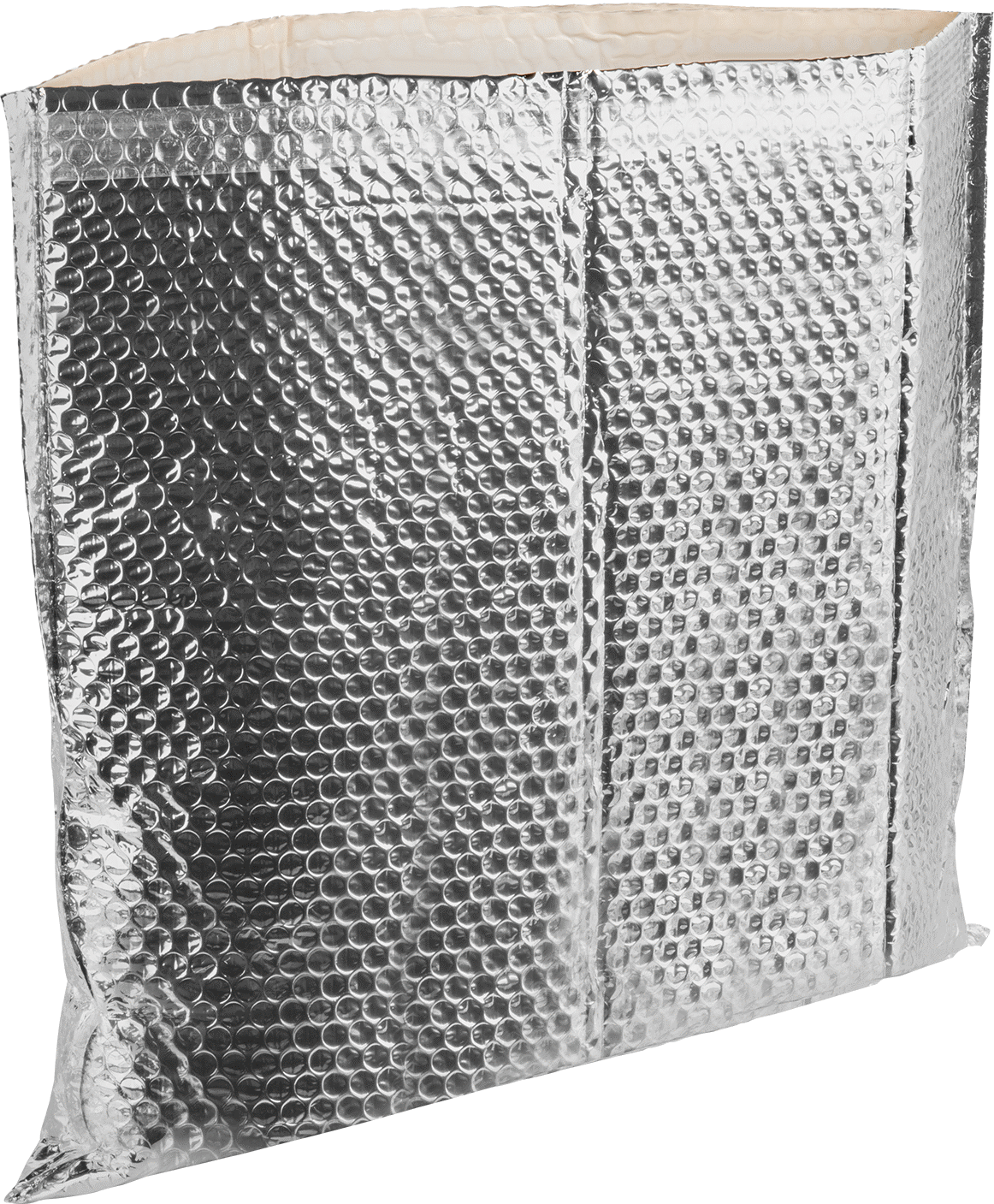 12" Uzunluk x 10" Genişlik x 9" Yükseklik Yalıtımlı Kabarcıklı Nakliye Kutusu İç Koruyucusu — Metalize Polietilen, Gümüş