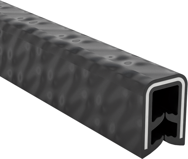 Güçlendirilmiş Kenar Çıtası, Yüksek Sıcaklığa Dayanıklı Kauçuk, 15/64" Genişlik x 31/64" İç Yükseklik