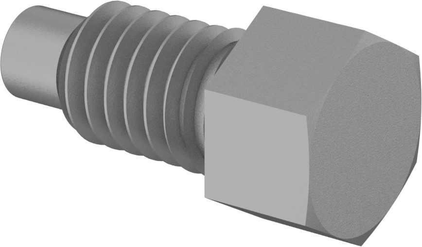 Dış Altıgen Tahrikli Çelik Uzatılmış Uçlu Setskur, M6 x 1 mm Diş Boyutu, 12 mm Uzunluk