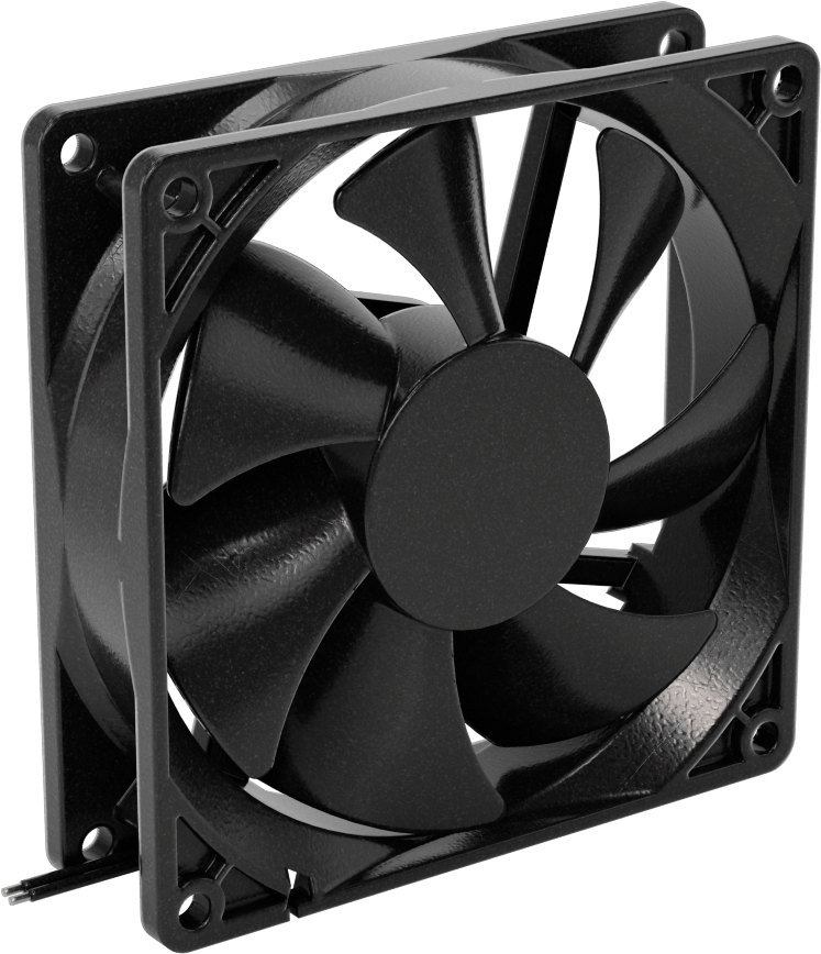 Dalgıç DC Ekipman Soğutma Fanı, Kare, 12V DC, 3.62" Yükseklik x 3.62" Genişlik x 0.98" Derinlik Toplam