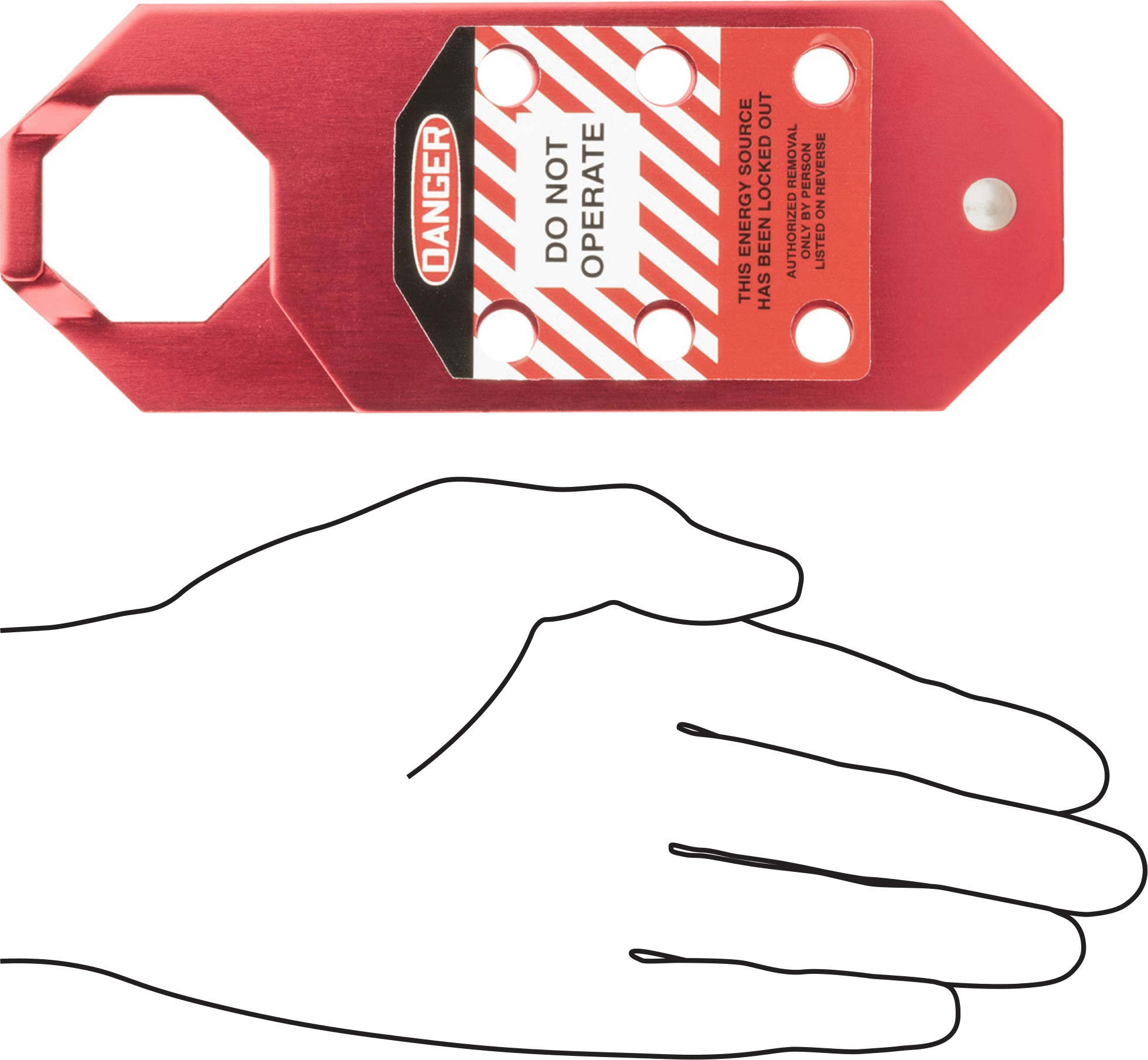 Etiketli Kilitleme Mandalları, Eloksallı Alüminyum, 1-1/2" x 1-1/2" Mandal Boşluğu