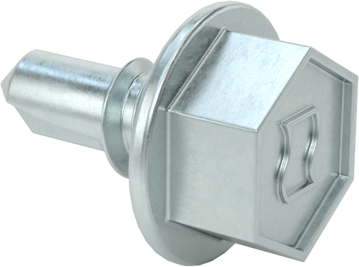 Flanşlı Altıköşe Başlı Delme Vidası, Çinko Kaplı Çelik, 1/4" Vida, 1/2" Uzunluk