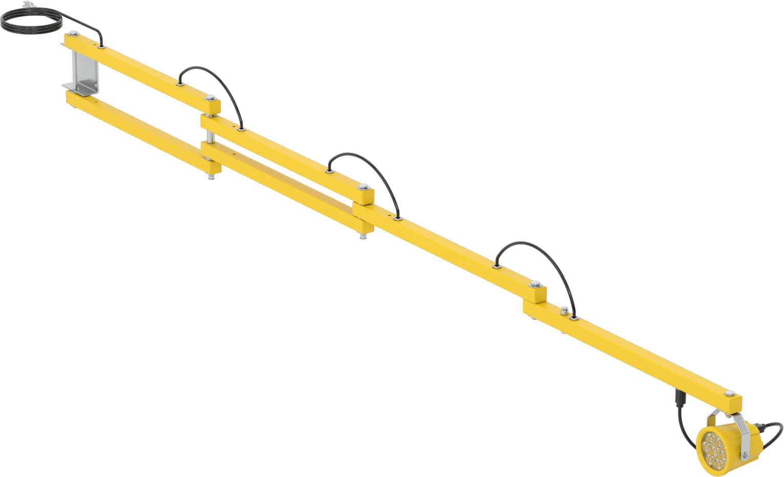 Mafsallı Kollu Rıhtım Işığı, Dahili LEDli, 120" Kol Uzanma Mesafesi, 4-3/4" Baş Çapı