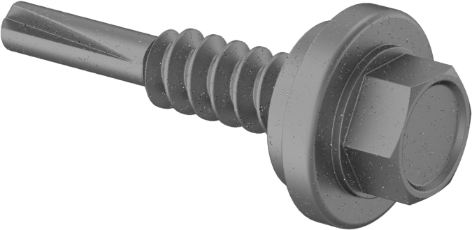 18-8 Paslanmaz Çelik Başlıklı ve Pullu Çelik Delme Vidaları, Metal için, Çelik, 12 Numaralı Boyut, 1" Uzunluk