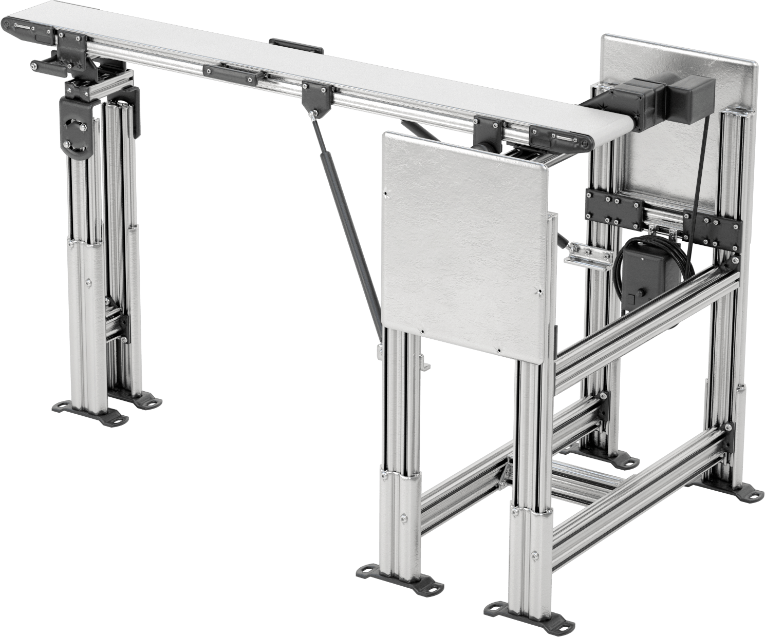 Kolay Erişimli Kullanıma Hazır Mini Kayışlı Konveyör, 6" Kayış Genişliği, 6-5/8" Çerçeve Genişliği, 5 Fit Uzunluk