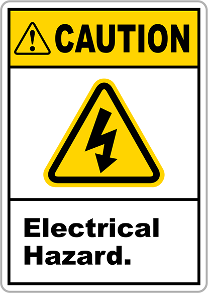 Kaza Önleme Resimli Etiketleri, Dikkat-Elektrik Tehlikesi Mesajı