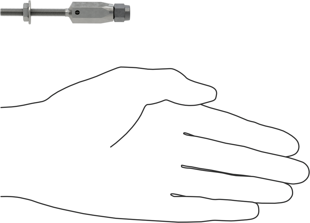 Plug-Lock Tel Halat Uç Bağlantı Elemanı - Kaldırma için, Çelik, Saplama Ucu, 3/64" ila 1/16" Halat Çapı için