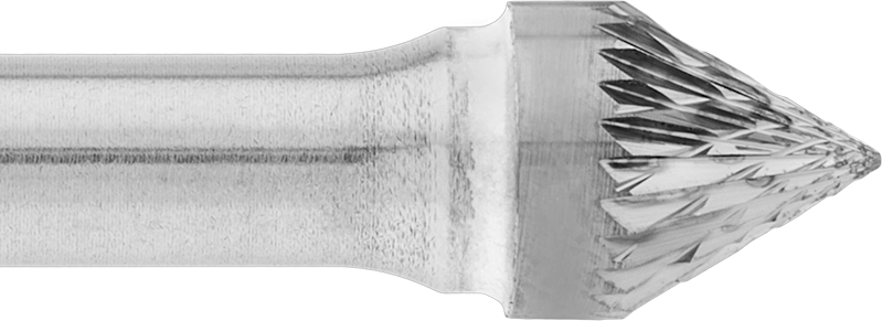 1/4" Çaplı Şaftlı Karbür Freze Ucu, Koni, Anma Numarası Sk-1, Çift Kesimli Diş — Konik, 1⁄4", 1⁄4"