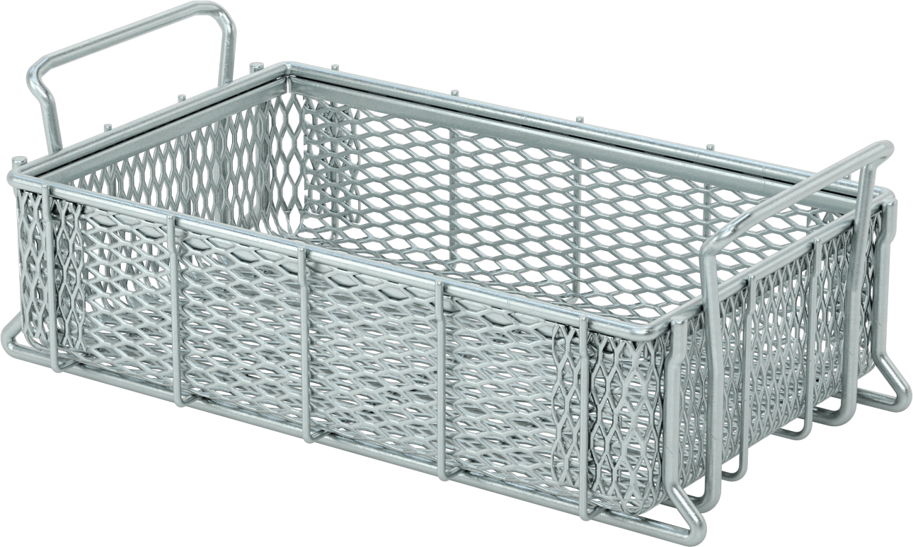 Çinko Kaplı Çelik Taşıma Sepeti, 16 inç x 10 inç x 4-1/2 inç Toplam Boyut, 3/4" x 1/4" Açıklık Boyutu
