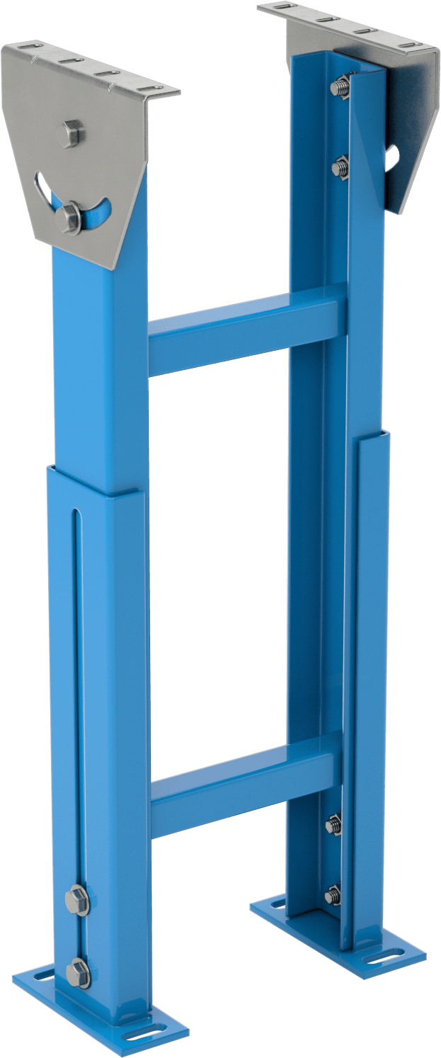 8" Toplam Genişlikli Makaralı Konveyör için 24" ila 30" Yüksekliğinde Sabit Stand — 24" ila 30", Mavi, Çelik