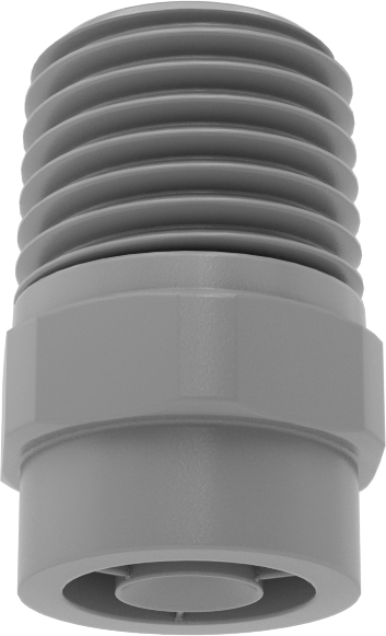 Tam Konik PVDF Plastik Püskürtme Nozulu, 1/4 NPT Erkek, 0.6 gpm @ 10 PSI, 60 Derece Püskürtme Açısı