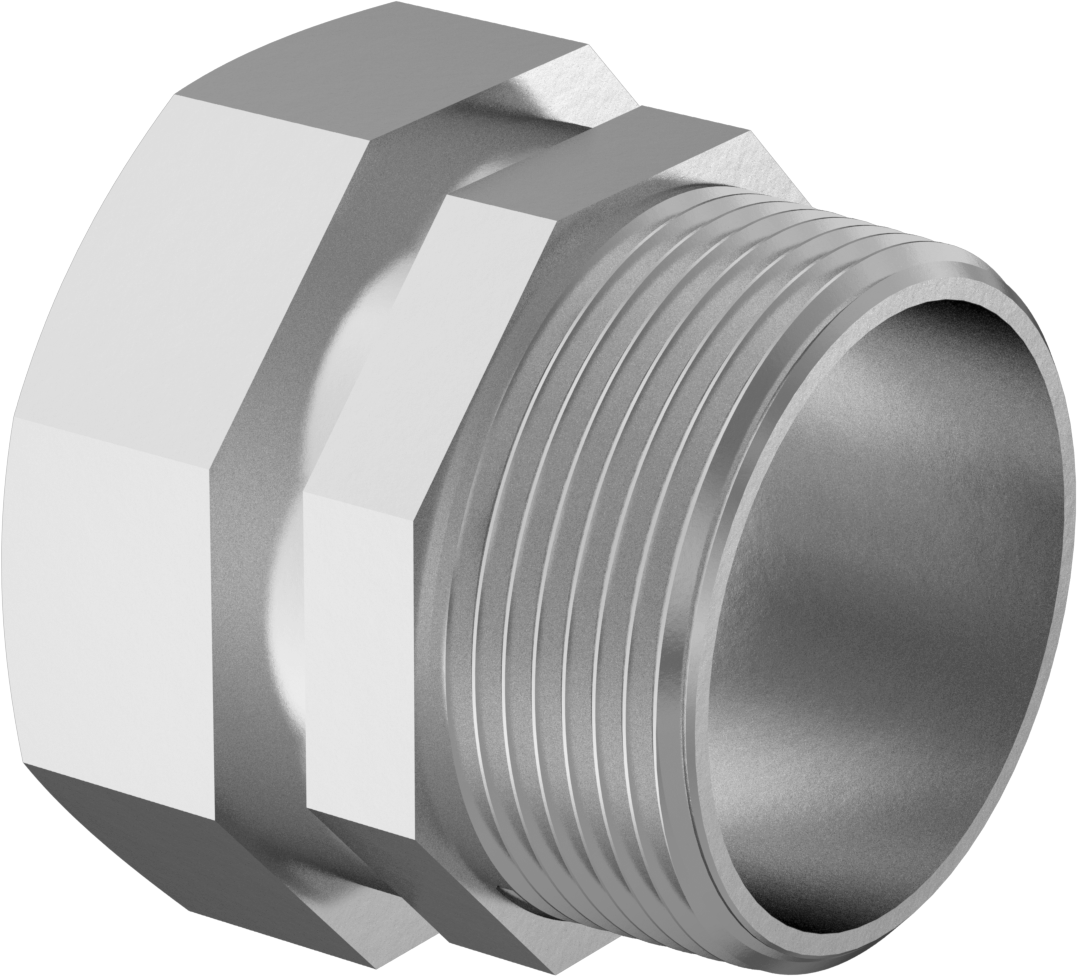 İnce Cidarlı Paslanmaz Çelik Kanal için 1-1/2 Boyutlu Sıkıştırmalı Düz Adaptör — Adaptör, Konektör, 316 Stainless Steel, Stainless Steel,…