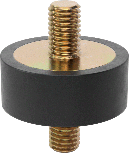 Neopren Titreşim Sönümleyici Sandviç Montaj, M10 x 1.5 mm Çinko Kaplı Çelik Saplama ile, 375 lbs. Kapasite