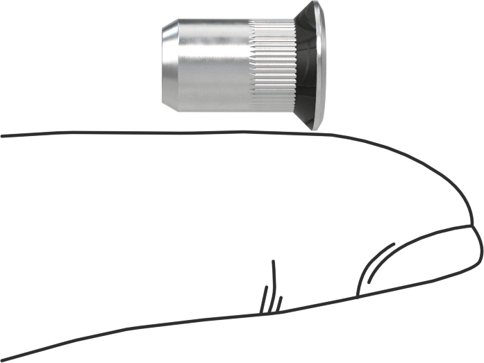 Flanş Sızdırmazlık Pop Somun, M5 x 0.8 mm Diş
